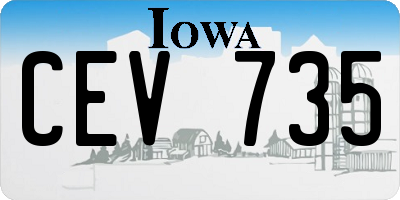 IA license plate CEV735
