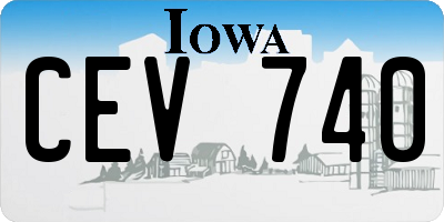 IA license plate CEV740