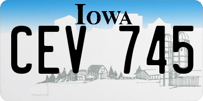IA license plate CEV745