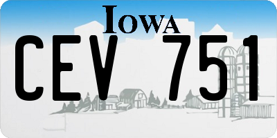 IA license plate CEV751