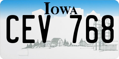 IA license plate CEV768