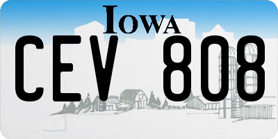 IA license plate CEV808