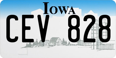 IA license plate CEV828