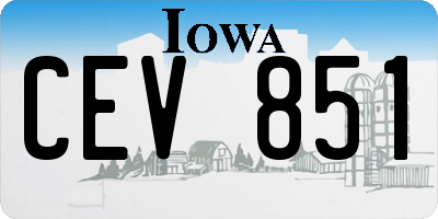 IA license plate CEV851