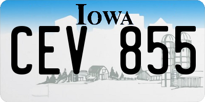 IA license plate CEV855
