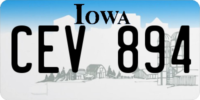 IA license plate CEV894