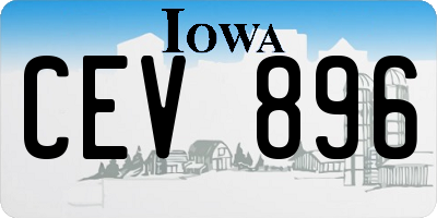 IA license plate CEV896