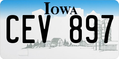 IA license plate CEV897