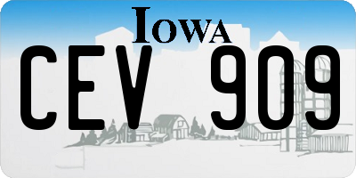 IA license plate CEV909