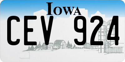 IA license plate CEV924