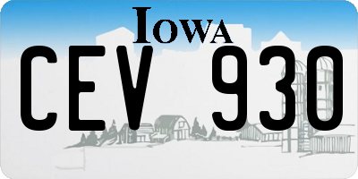IA license plate CEV930