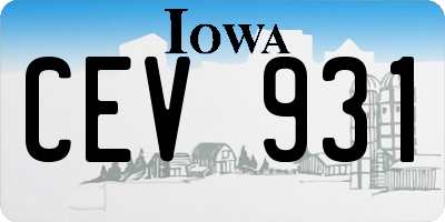 IA license plate CEV931