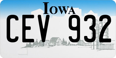 IA license plate CEV932