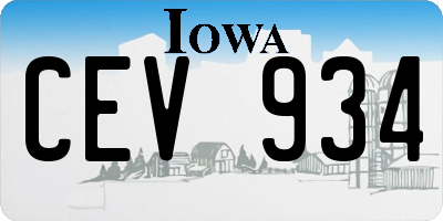 IA license plate CEV934
