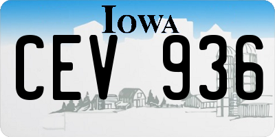 IA license plate CEV936