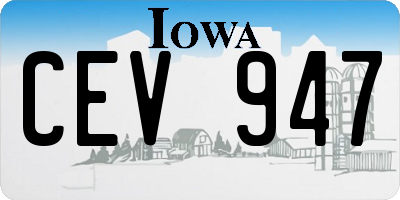 IA license plate CEV947