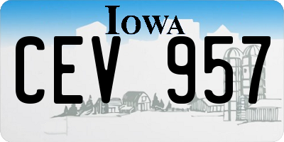 IA license plate CEV957