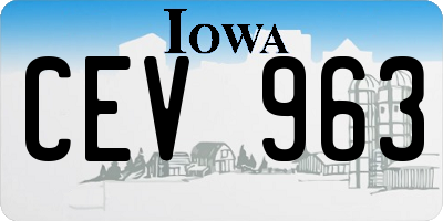IA license plate CEV963