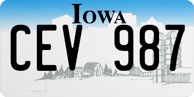 IA license plate CEV987