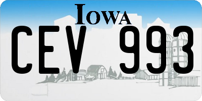 IA license plate CEV993