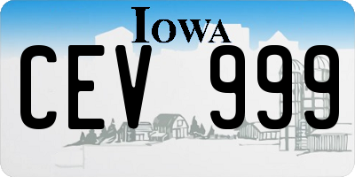 IA license plate CEV999