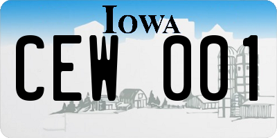 IA license plate CEW001