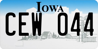 IA license plate CEW044