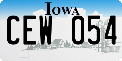 IA license plate CEW054
