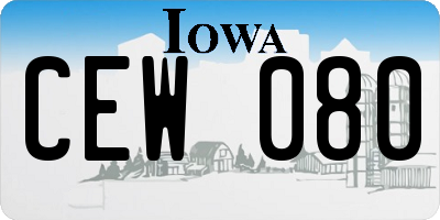IA license plate CEW080