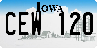 IA license plate CEW120