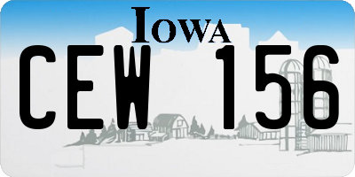 IA license plate CEW156