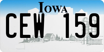 IA license plate CEW159