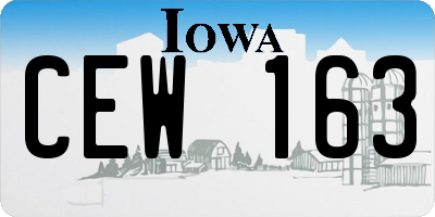 IA license plate CEW163