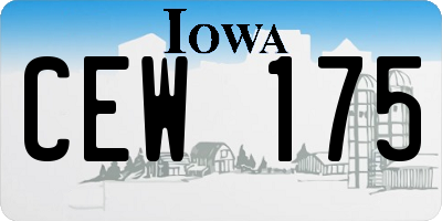 IA license plate CEW175