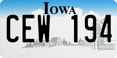 IA license plate CEW194