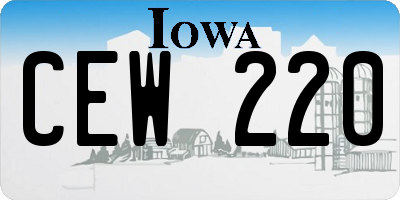 IA license plate CEW220