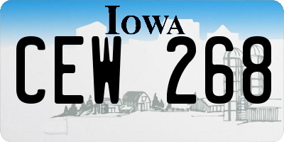 IA license plate CEW268