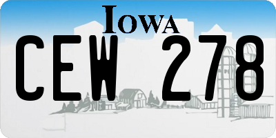 IA license plate CEW278