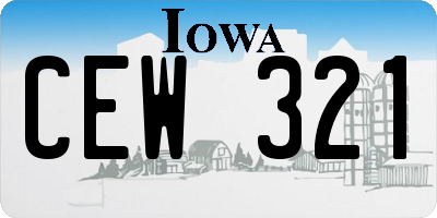 IA license plate CEW321