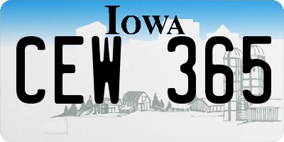 IA license plate CEW365