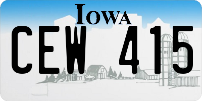 IA license plate CEW415