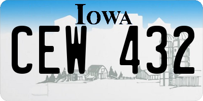 IA license plate CEW432