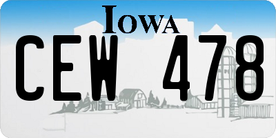 IA license plate CEW478