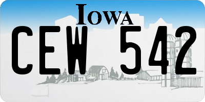 IA license plate CEW542