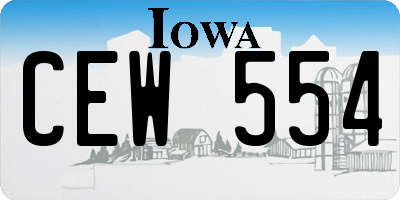 IA license plate CEW554