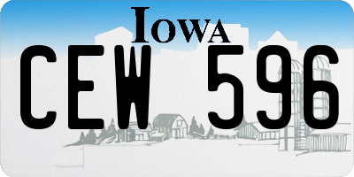 IA license plate CEW596
