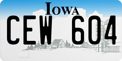 IA license plate CEW604