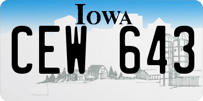 IA license plate CEW643