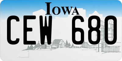 IA license plate CEW680