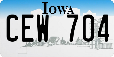 IA license plate CEW704